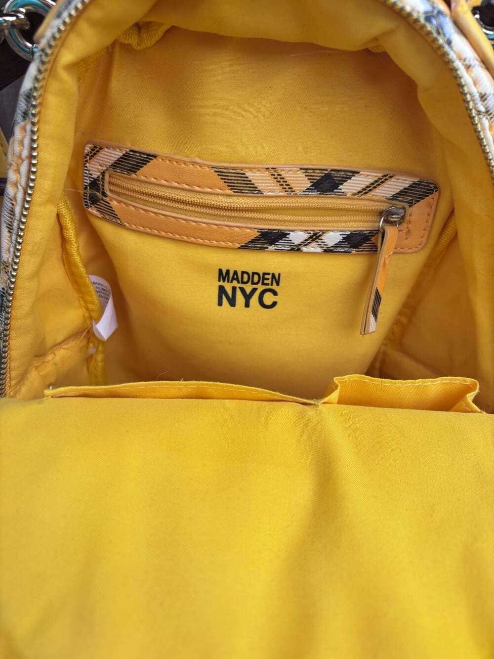 Yellow Plaid Women’s Backpack - Hidden NYC - Picture 8 of 16